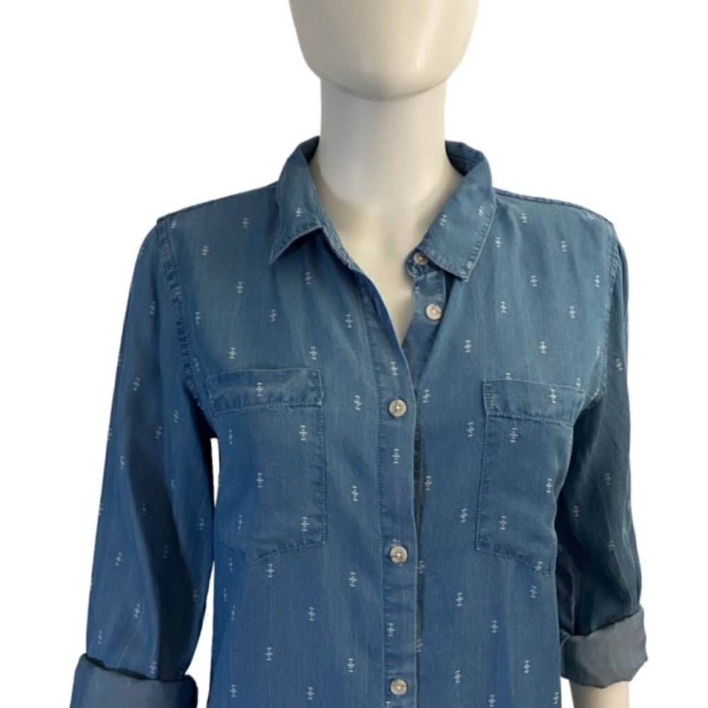 Thread & Supply Button Down Chambray Dress With R… - image 4